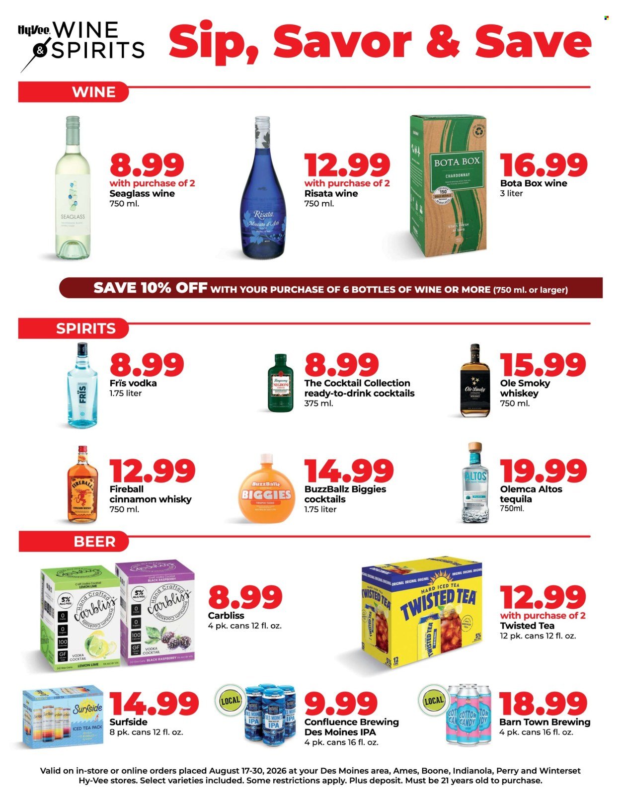 HY-VEE ad - Wine & Spirits Specials