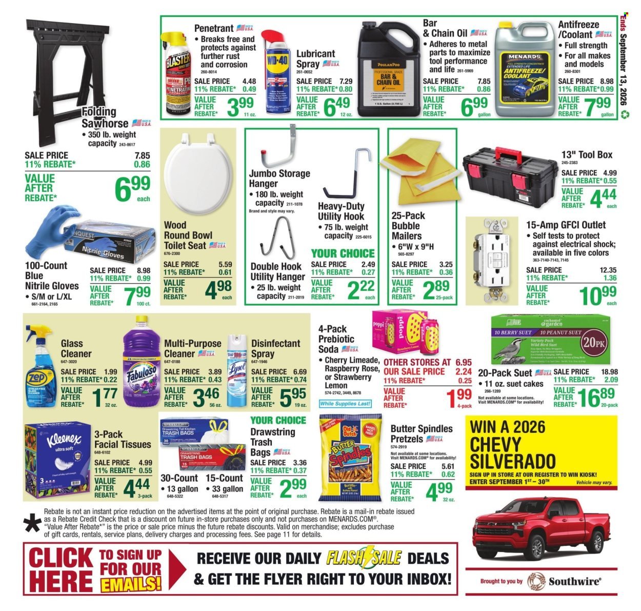 MENARDS ad - from Thu, September 3, 2026