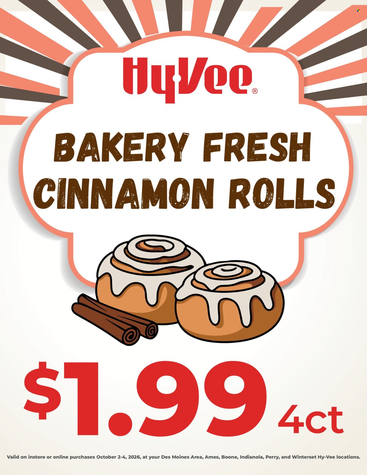 HY-VEE ad - 3-Day Cinnamon Roll Sale