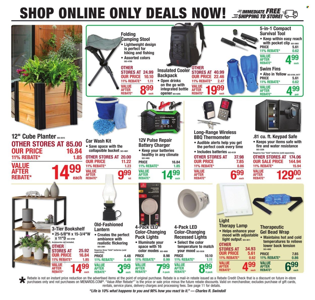 MENARDS ad - 11% Rebate* Sale