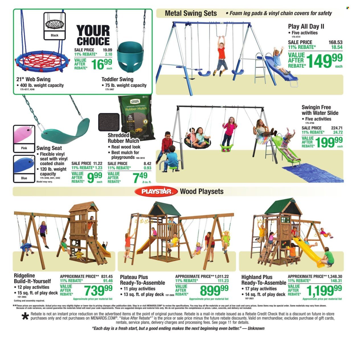 MENARDS ad - 11% Rebate* Sale