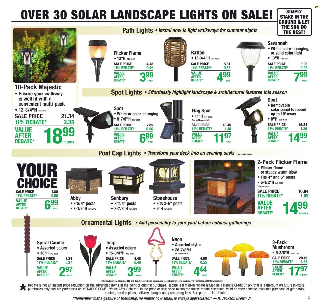 MENARDS ad - 11% Rebate* Sale