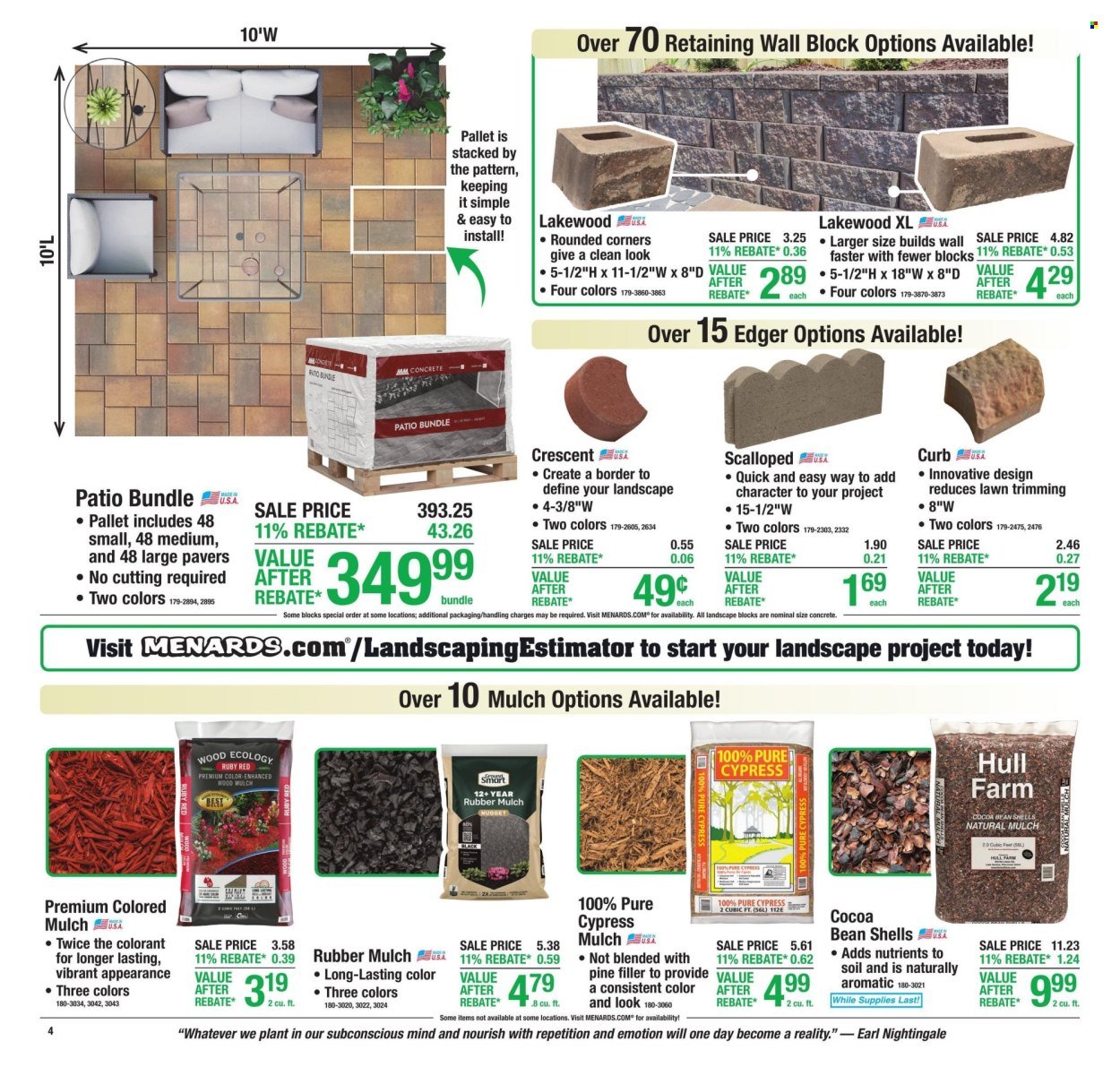 MENARDS ad - 11% Rebate* Sale