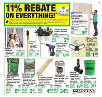 MENARDS ad - 11% Rebate* Sale