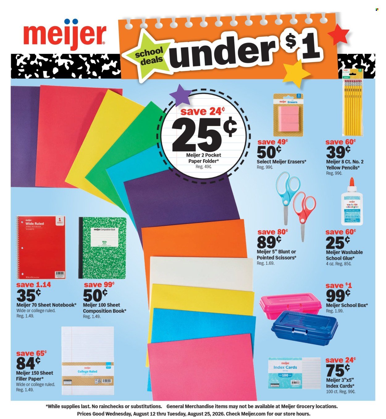 MEIJER ad - Back to School Deals