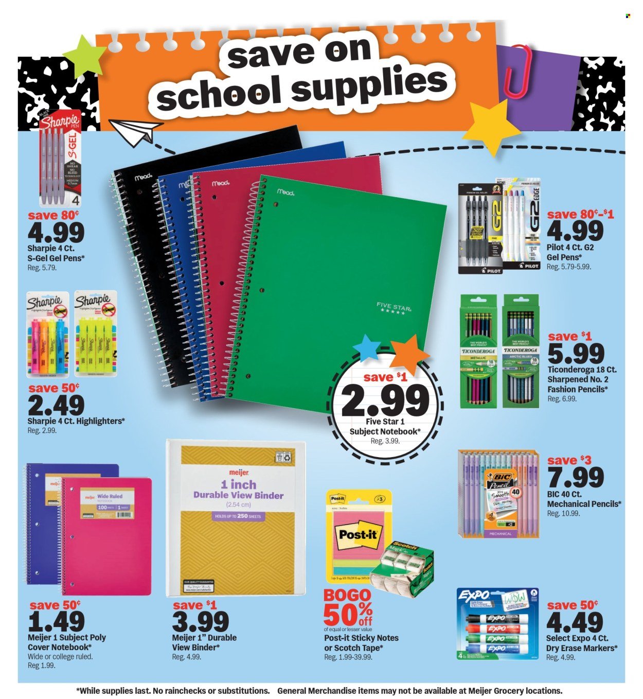 MEIJER ad - Back to School Deals