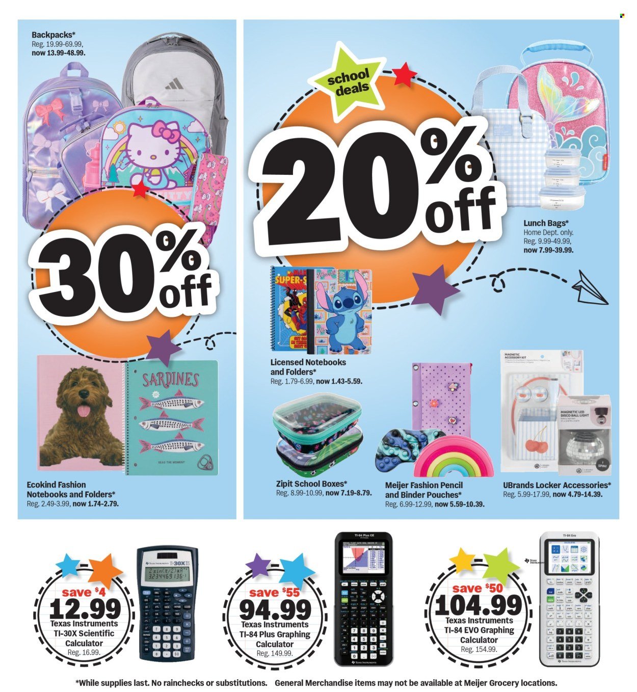 MEIJER ad - Back to School Deals
