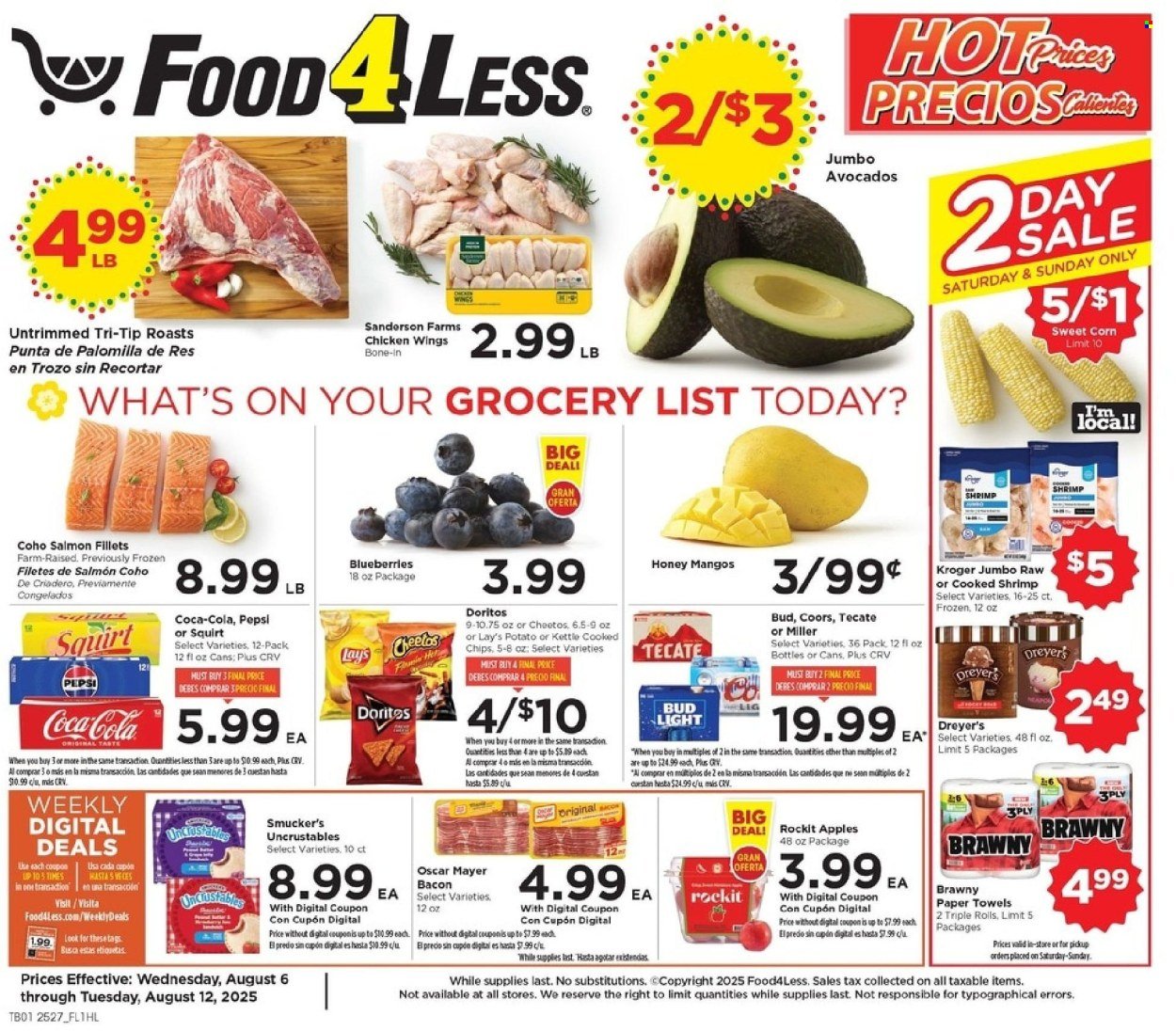 FOOD 4 LESS ad - Weekly Ad (2025-08-06 - 2025-08-12) | 1