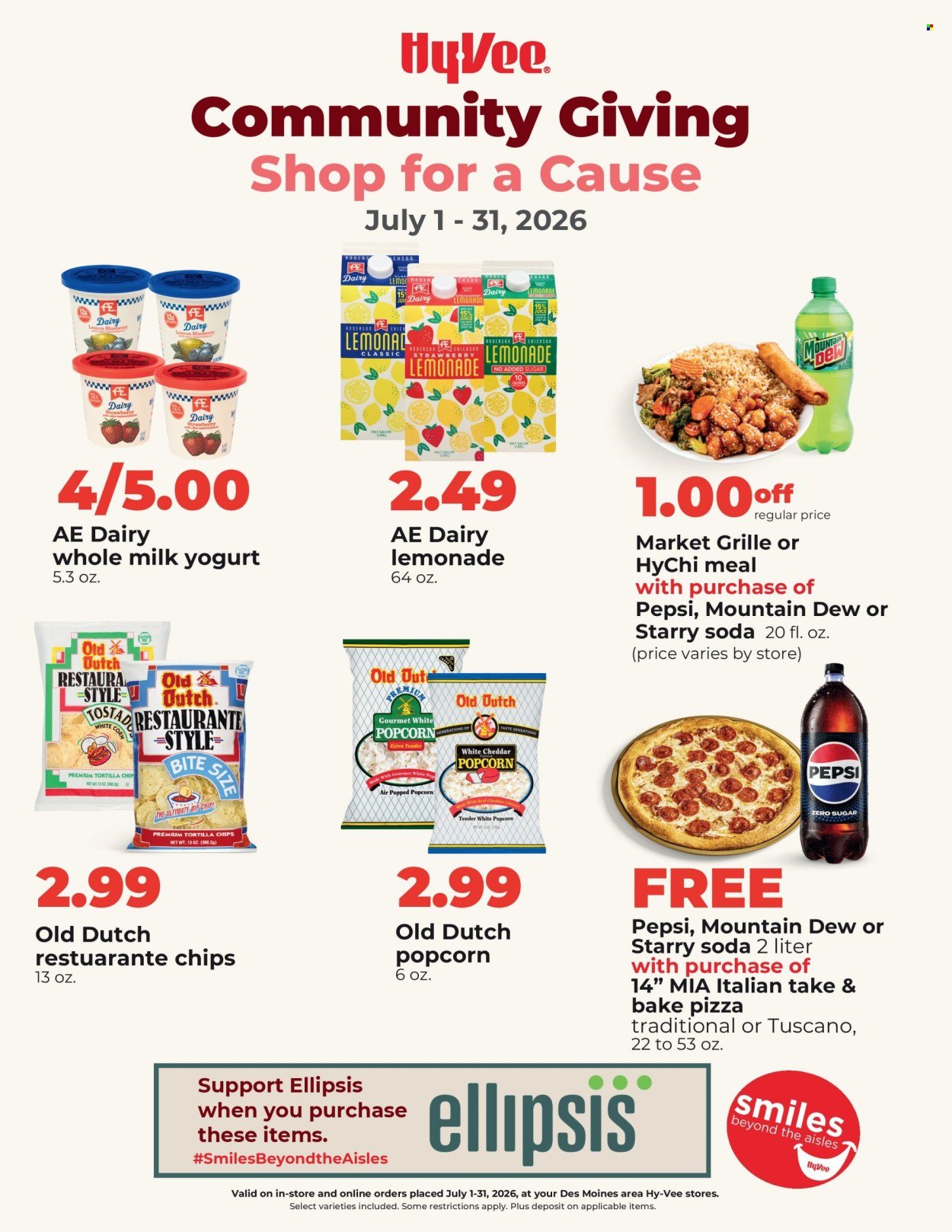 HY-VEE ad - Community Giving - Shop for a Cause July 2026