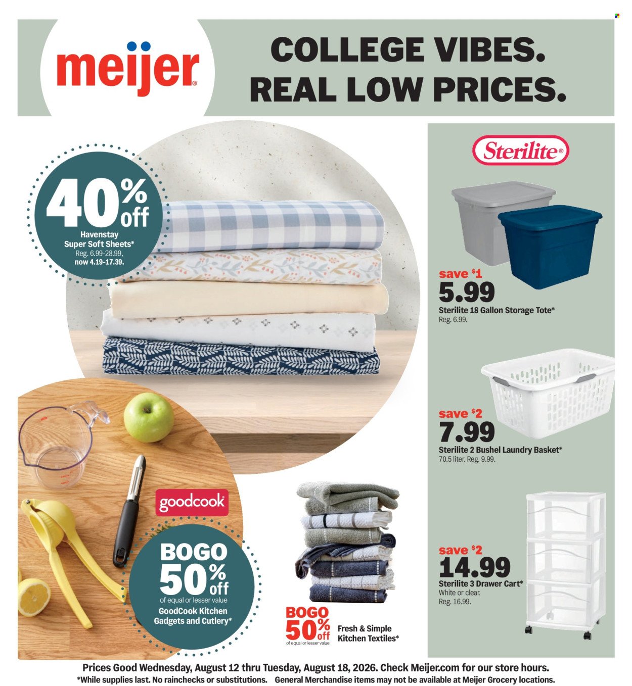 MEIJER ad - College Vibes. Real Low Prices