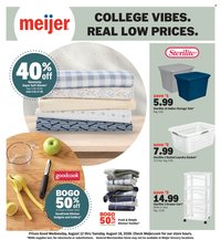MEIJER ad - College Vibes. Real Low Prices