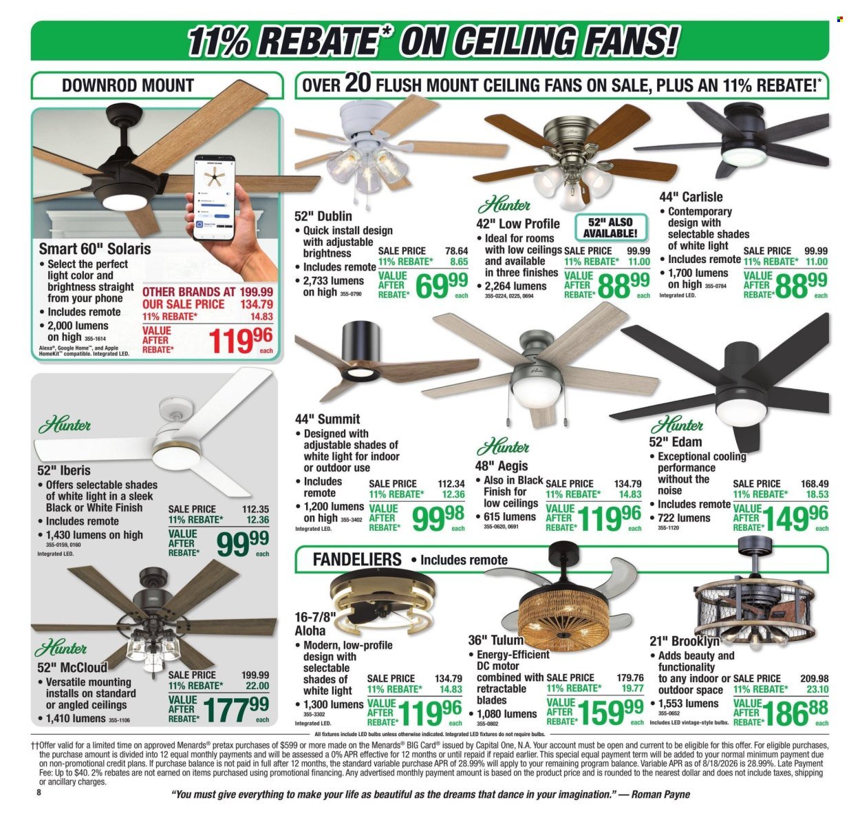 MENARDS ad - 11% Rebate* Sale
