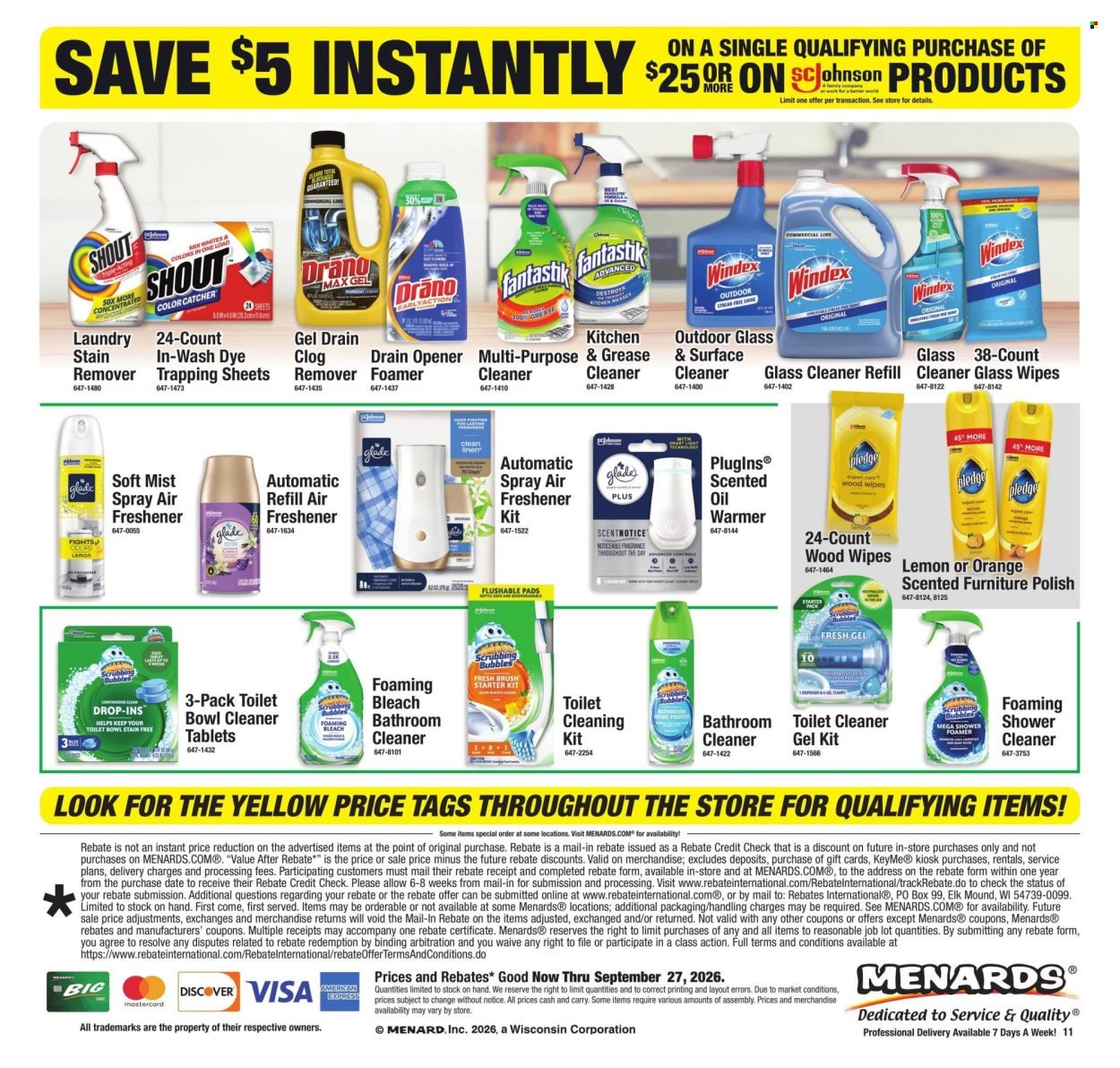 MENARDS ad - 11% Rebate* Sale