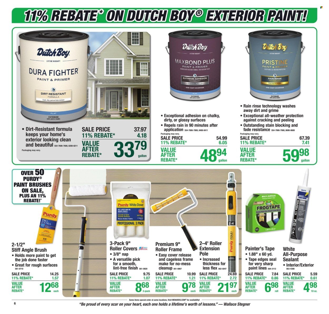 MENARDS ad - 11% Rebate* Sale