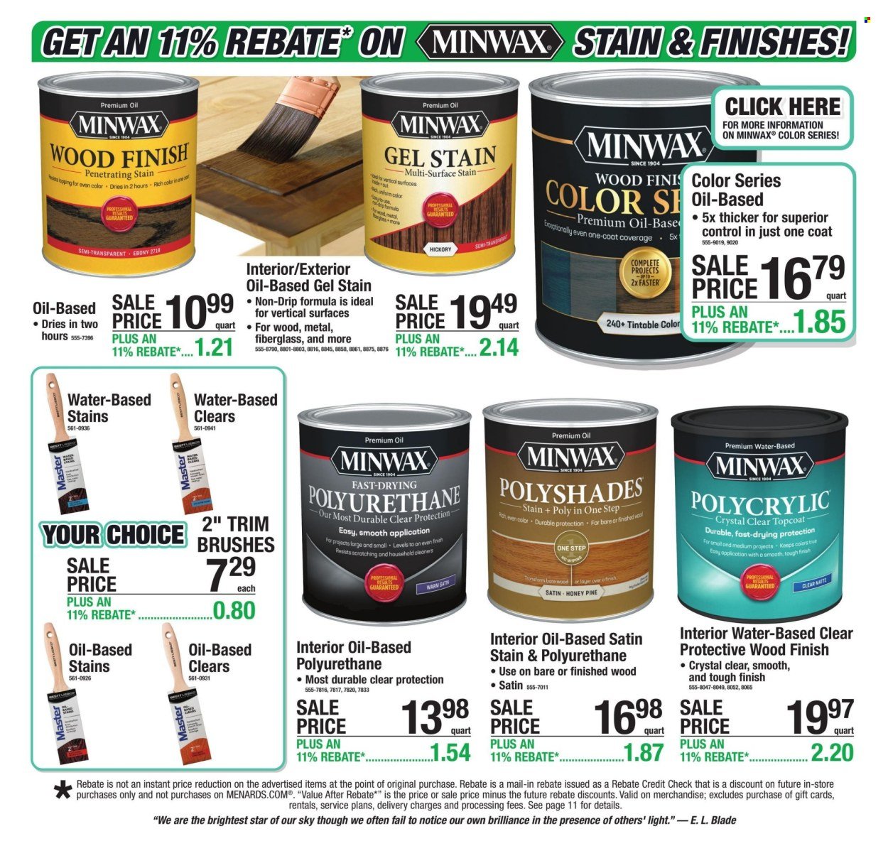 MENARDS ad - 11% Rebate* Sale