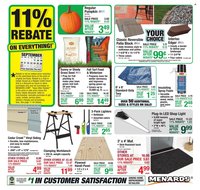 MENARDS ad - 11% Rebate* Sale