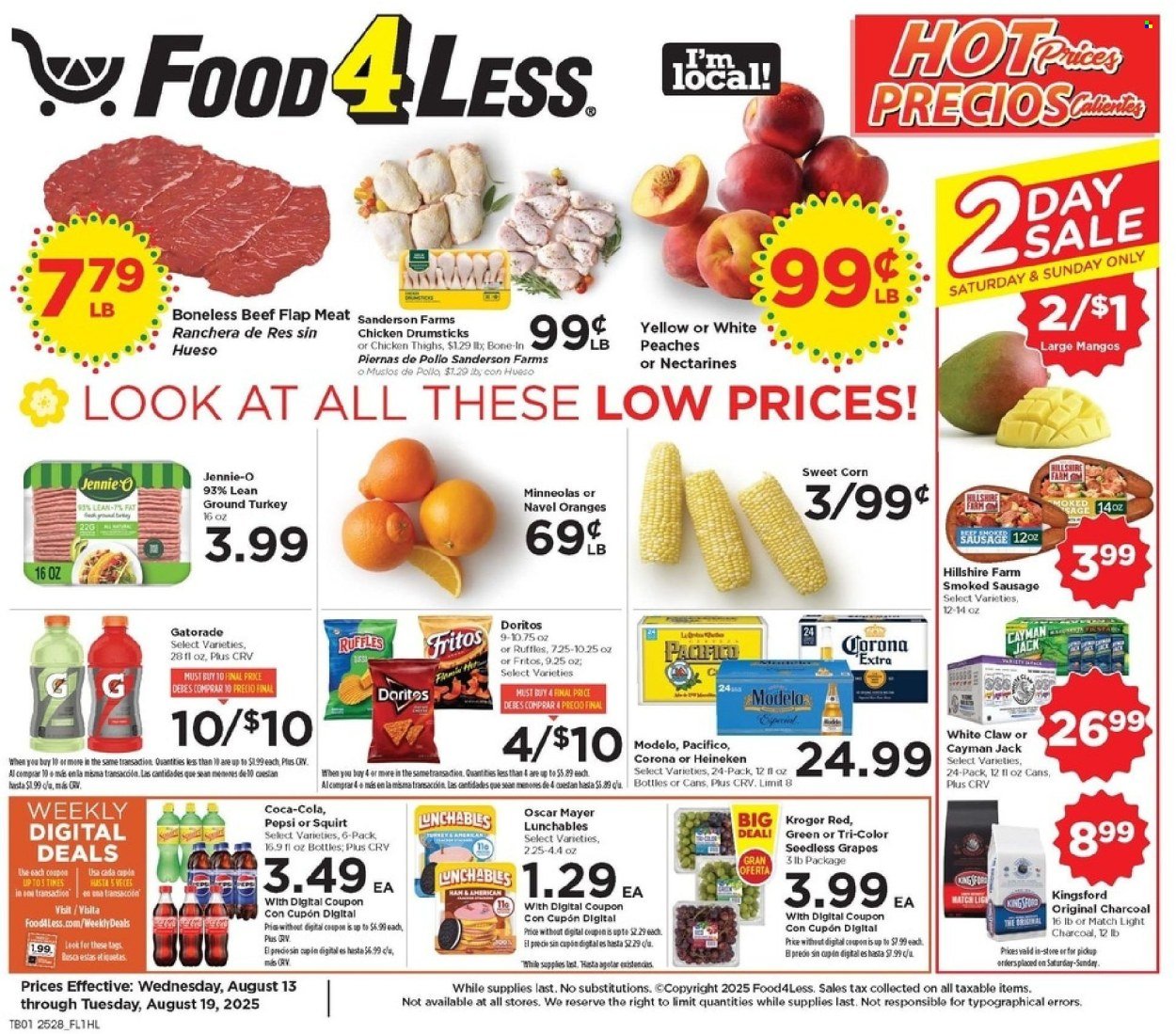 FOOD 4 LESS ad - Weekly Ad (2025-08-13 - 2025-08-19) | 1
