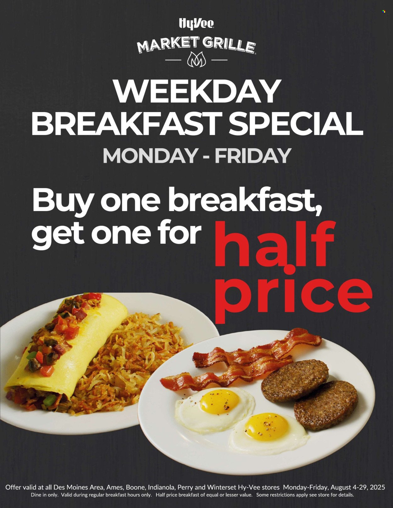 HY-VEE ad - Weekday Breakfast Special (2025-08-04 - 2025-08-29) | 1