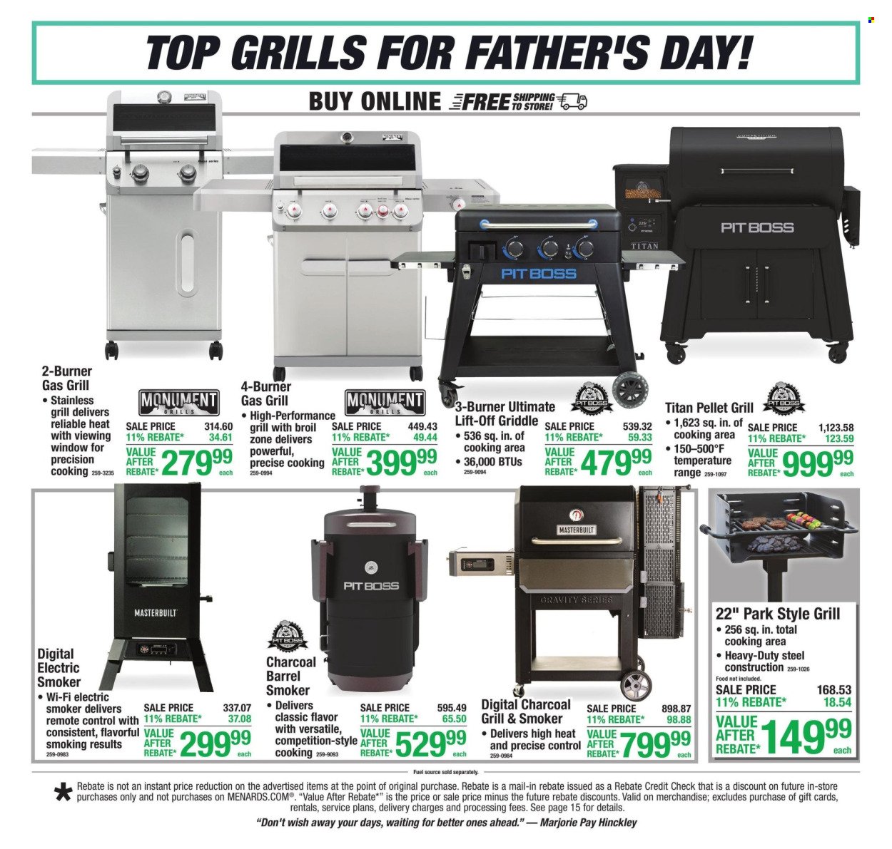 MENARDS ad - 11% Rebate* Sale