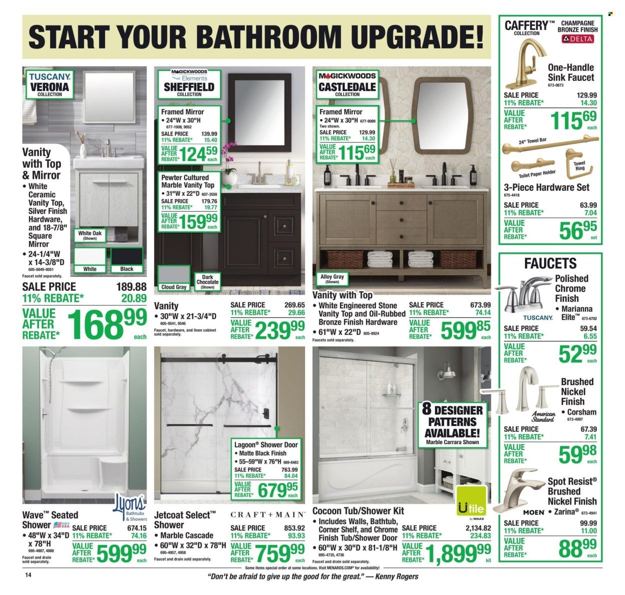 MENARDS ad - 11% Rebate* Sale