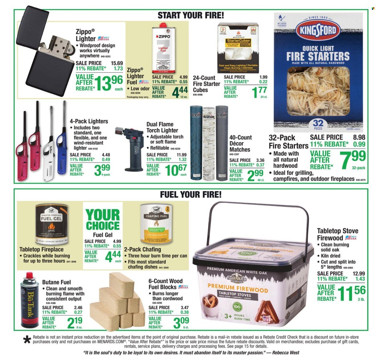 MENARDS ad - 11% Rebate* Sale