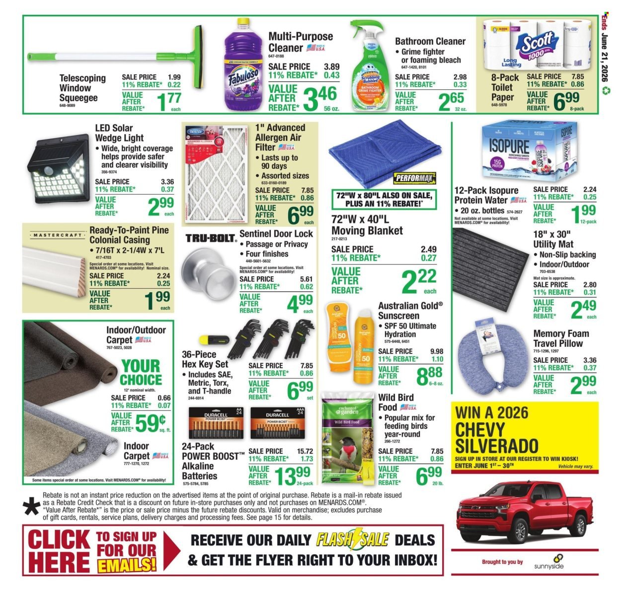 MENARDS ad - 11% Rebate* Sale