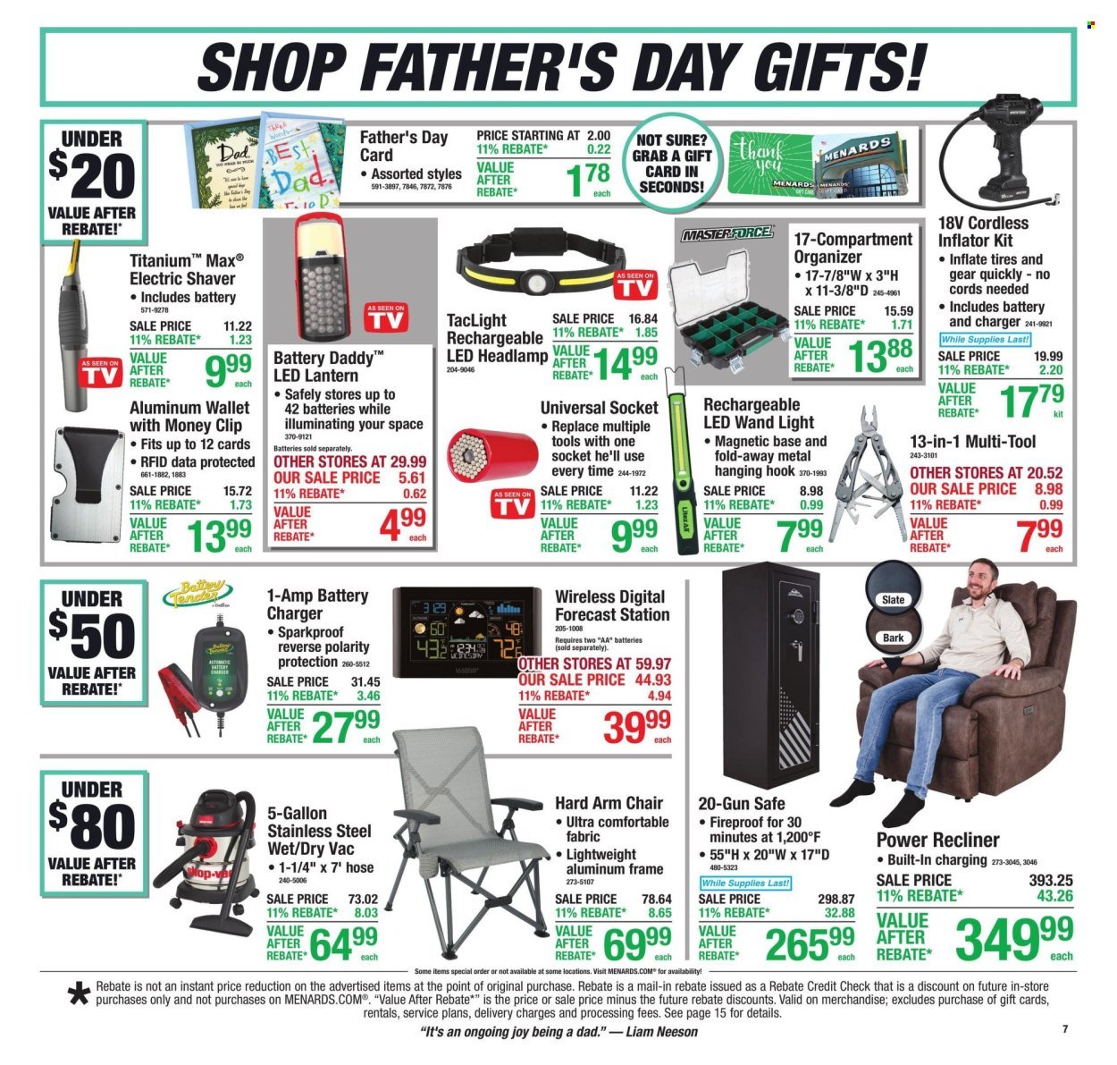 MENARDS ad - 11% Rebate* Sale