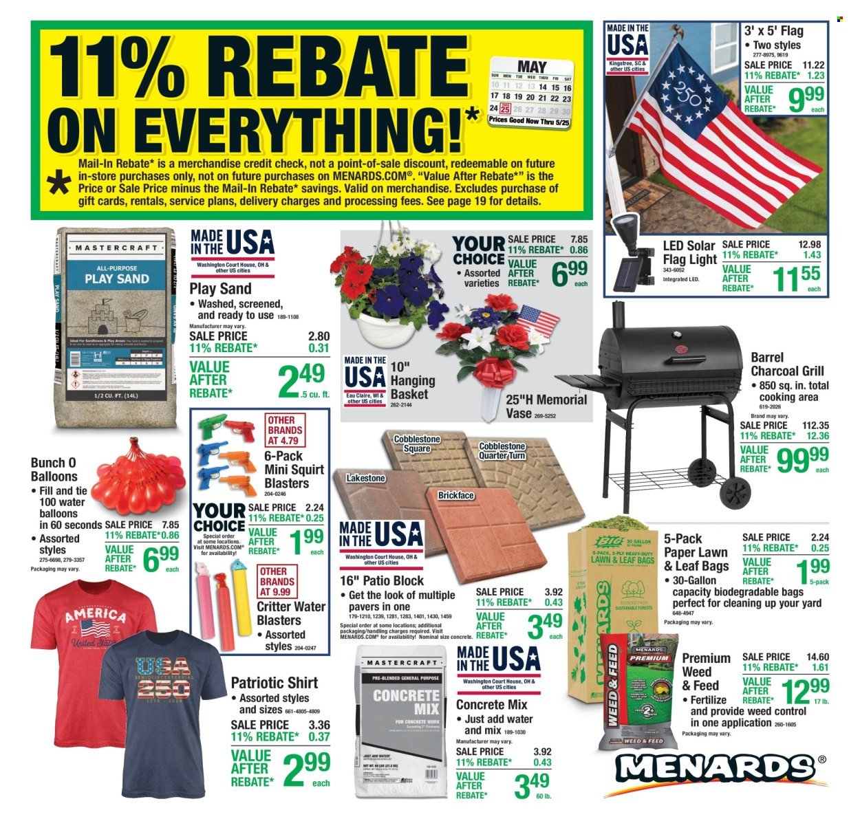 MENARDS ad - 11% Rebate Sale