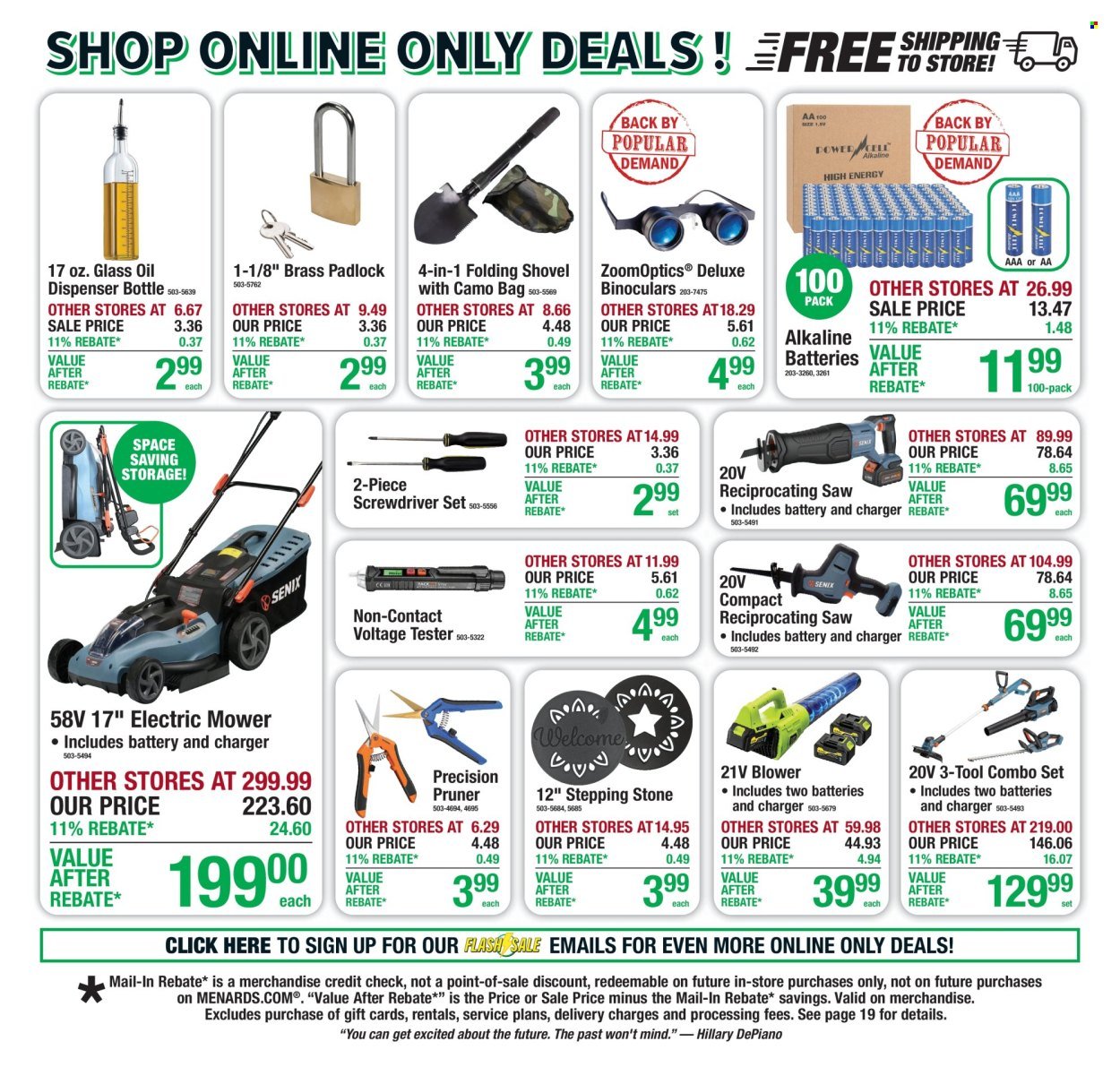 MENARDS ad - 11% Rebate Sale