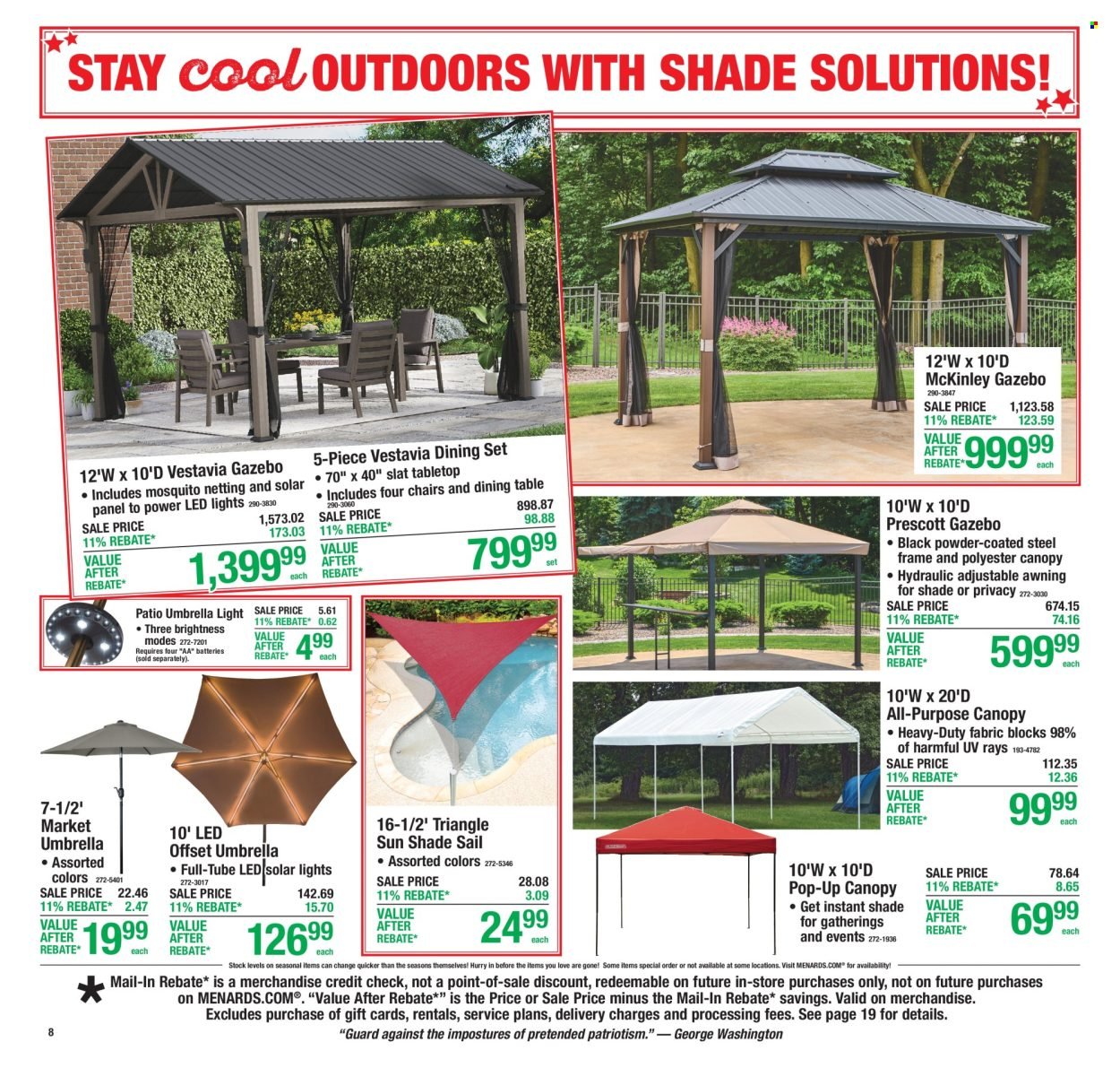 MENARDS ad - 11% Rebate Sale