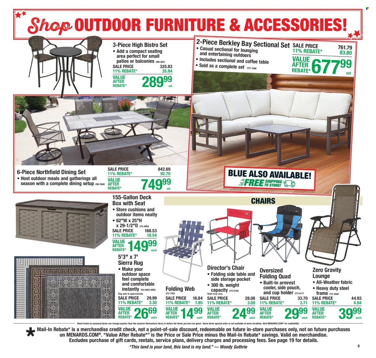 MENARDS ad - 11% Rebate Sale