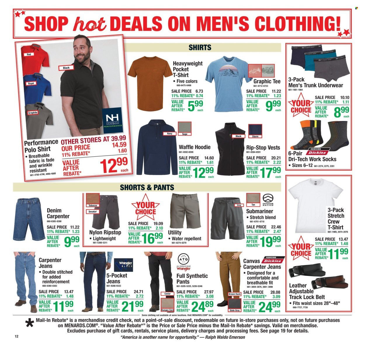 MENARDS ad - 11% Rebate Sale