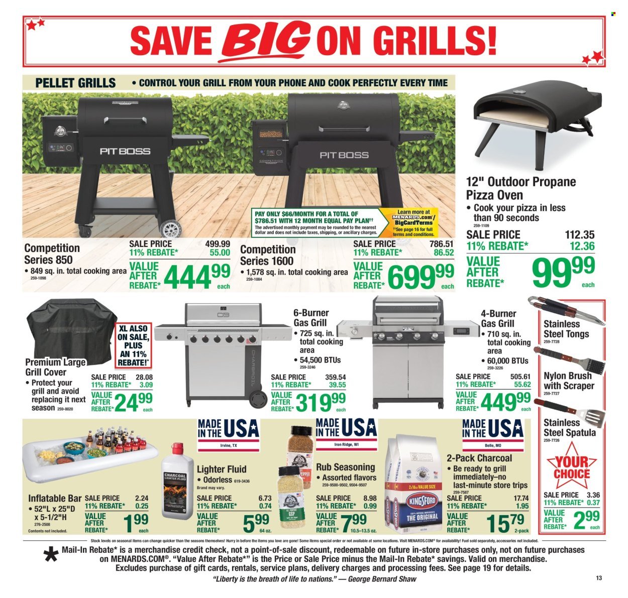 MENARDS ad - 11% Rebate Sale