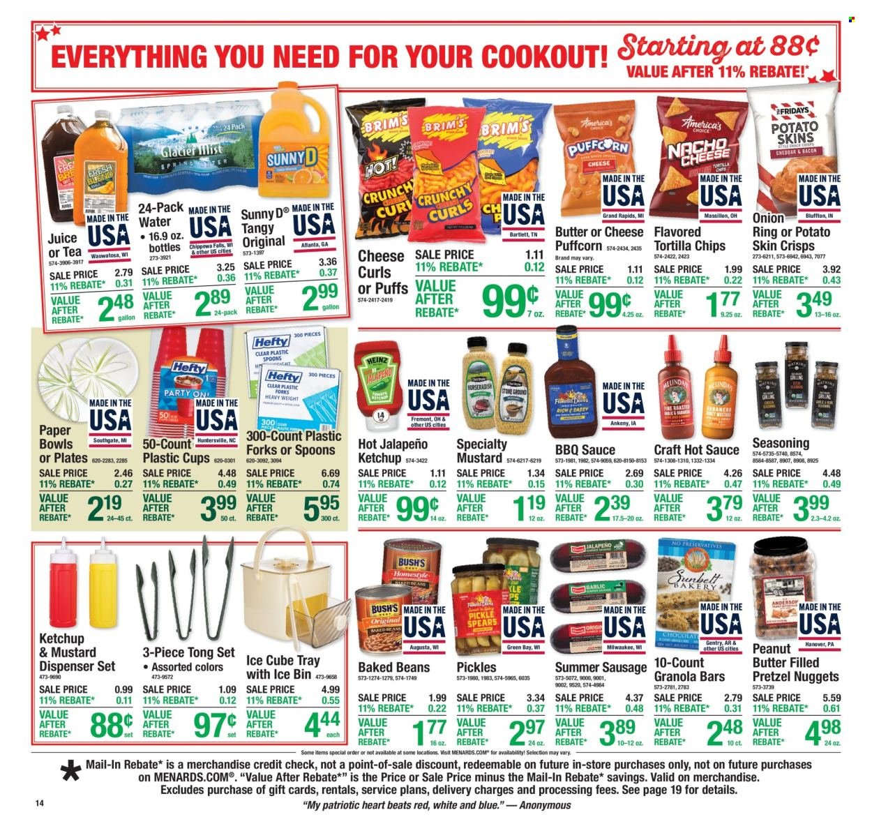 MENARDS ad - 11% Rebate Sale