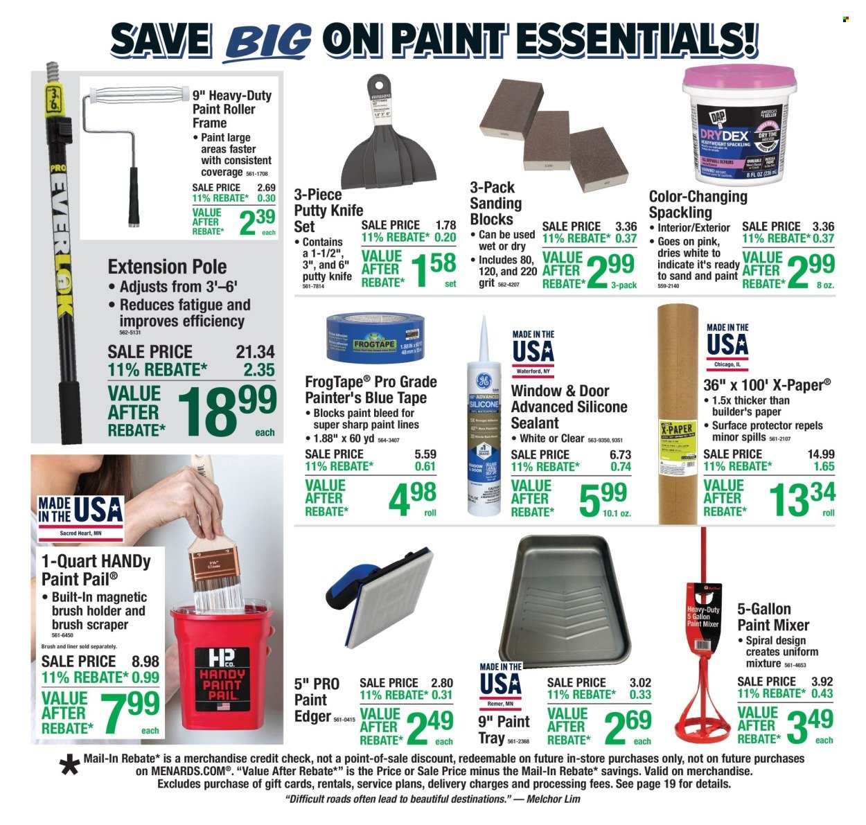 MENARDS ad - 11% Rebate Sale