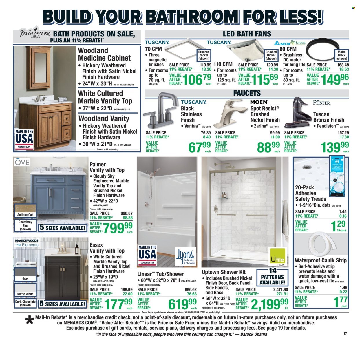 MENARDS ad - 11% Rebate Sale