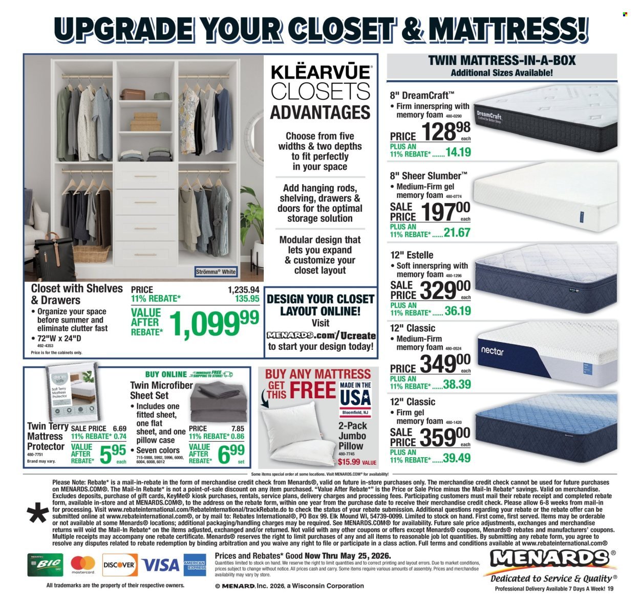 MENARDS ad - 11% Rebate Sale