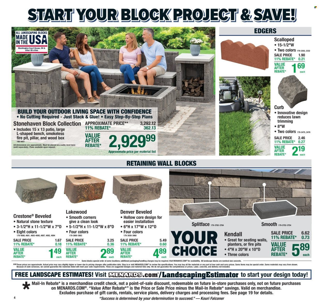 MENARDS ad - 11% Rebate Sale