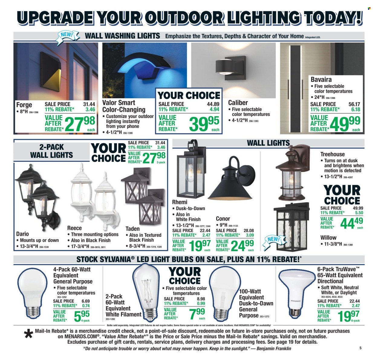 MENARDS ad - 11% Rebate Sale