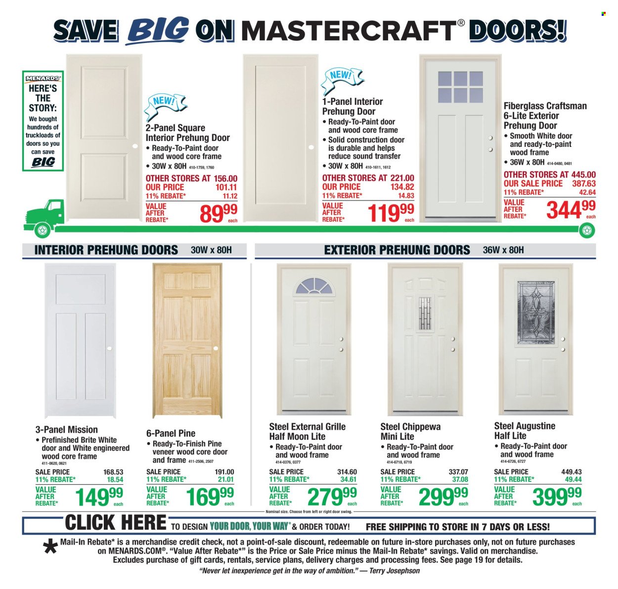 MENARDS ad - 11% Rebate Sale