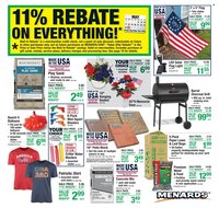 MENARDS ad - 11% Rebate Sale
