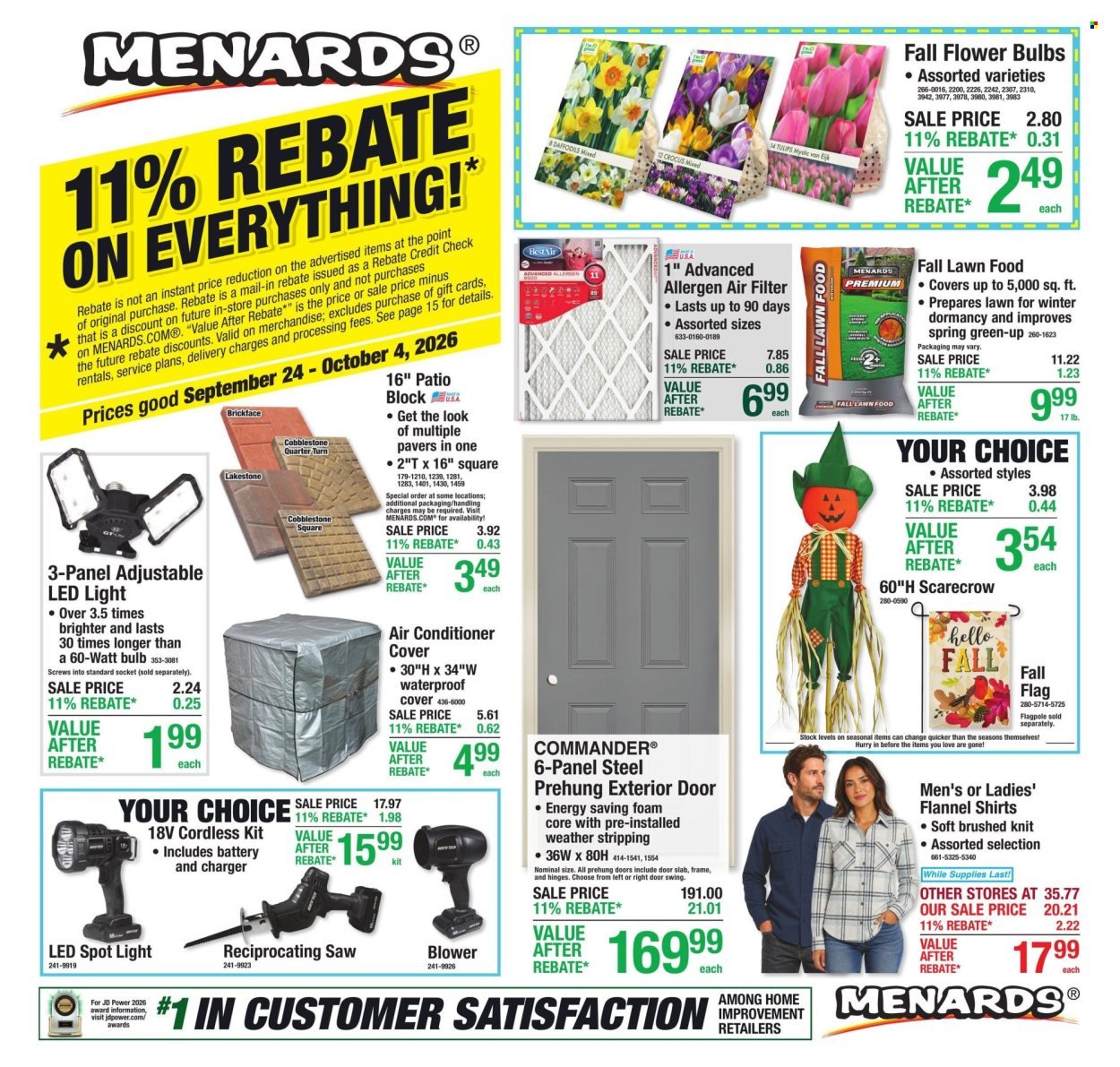 MENARDS ad - 11% Rebate* Sale