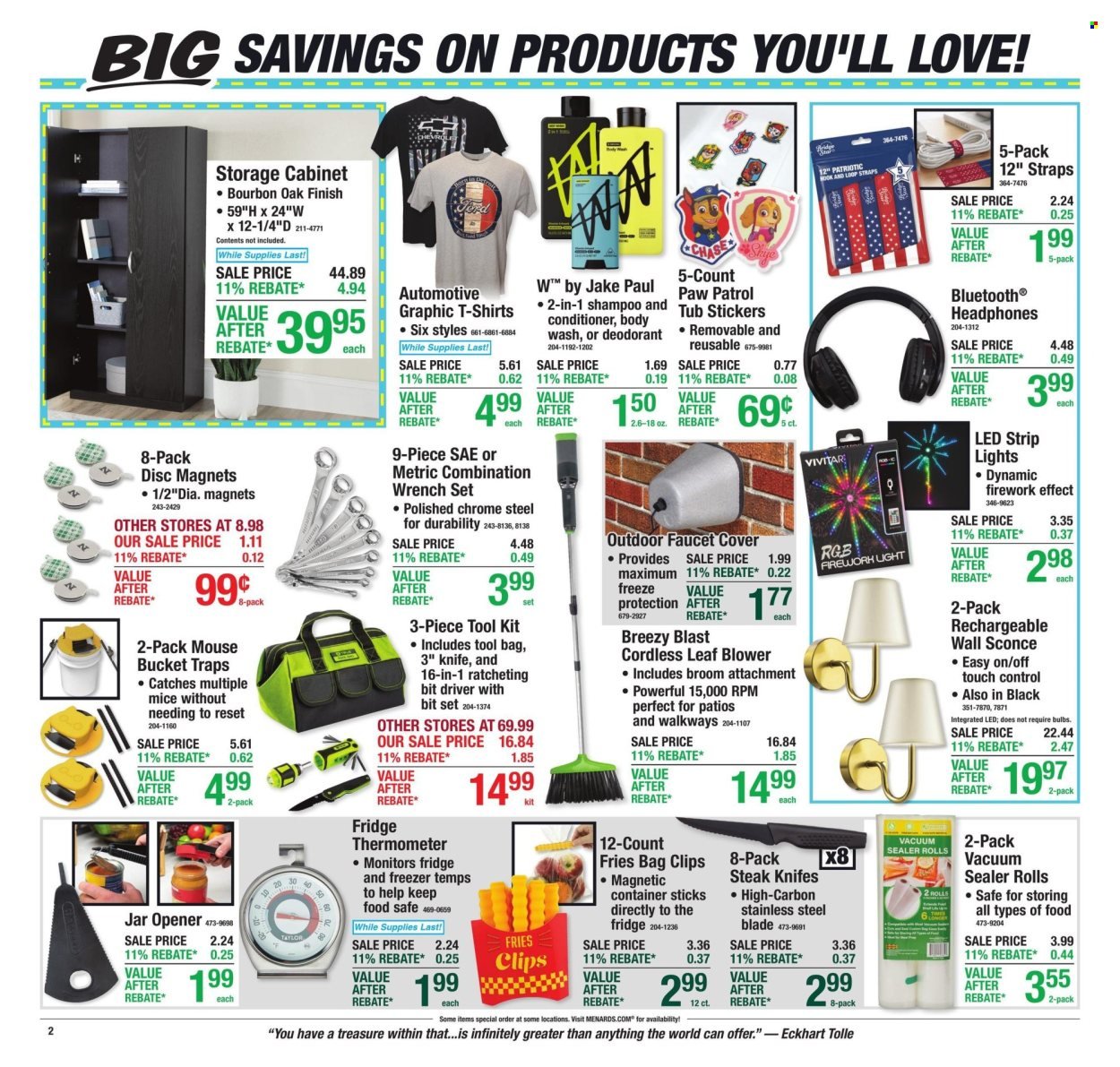 MENARDS ad - 11% Rebate* Sale