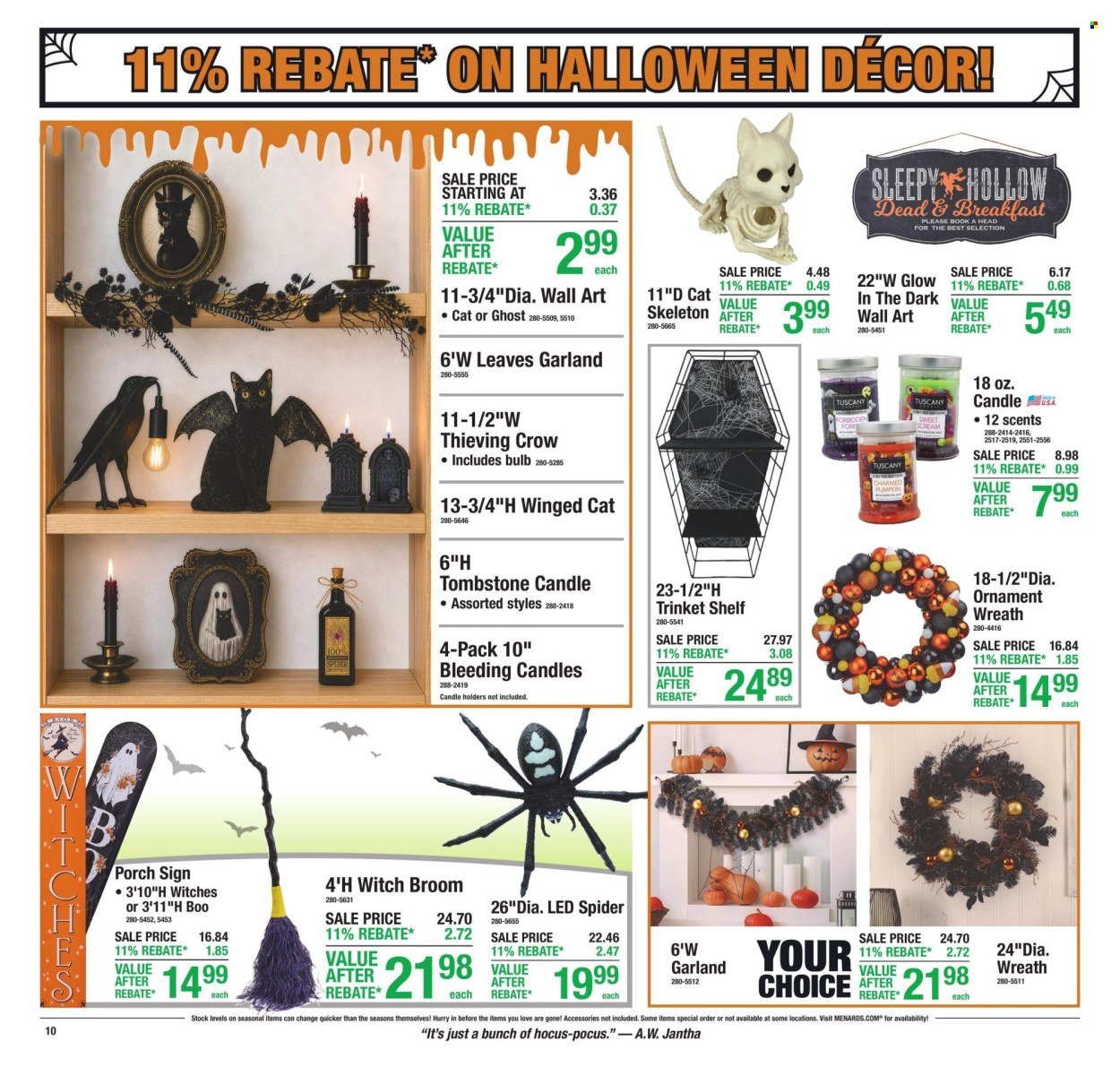 MENARDS ad - 11% Rebate* Sale