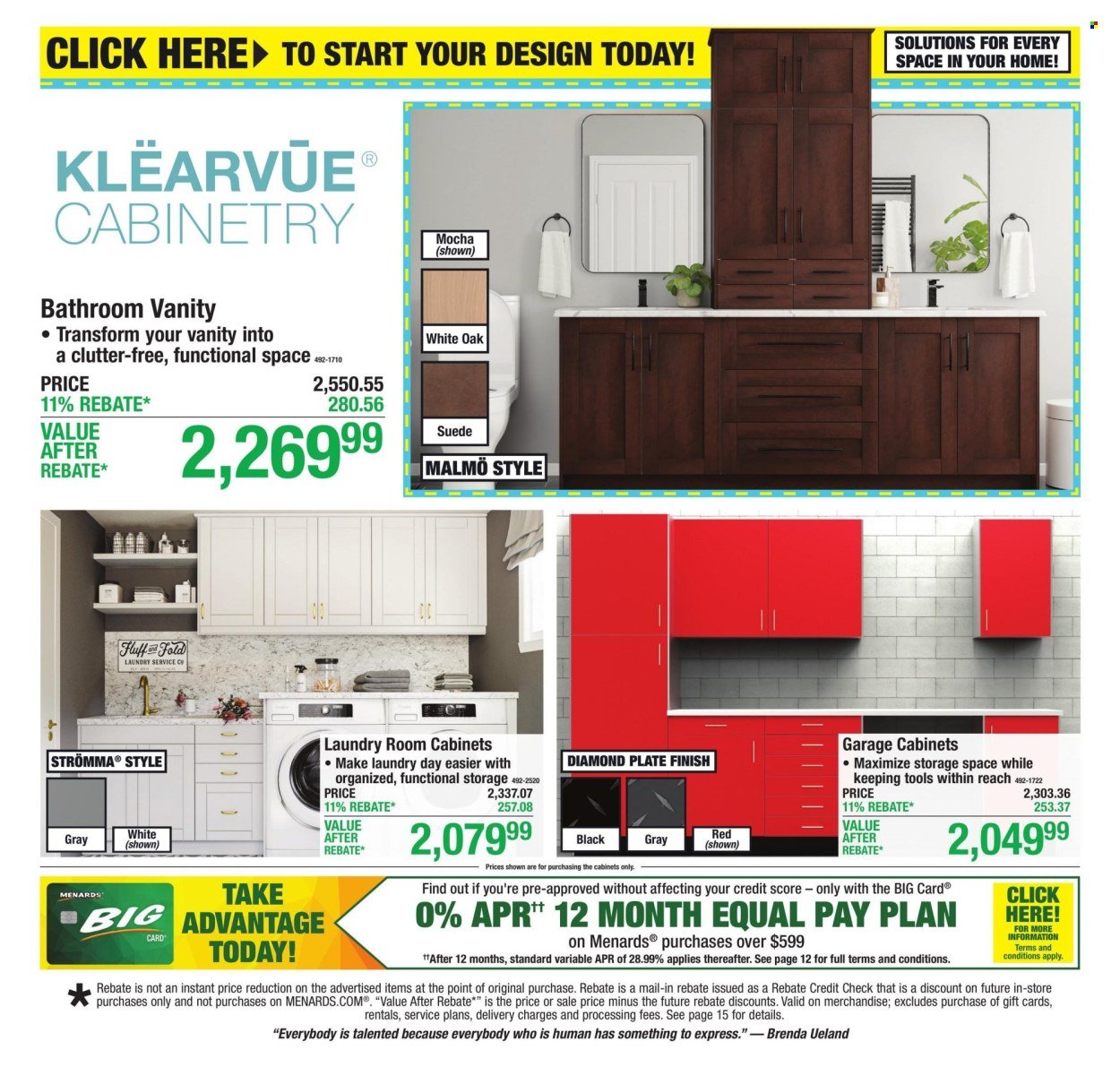 MENARDS ad - 11% Rebate* Sale