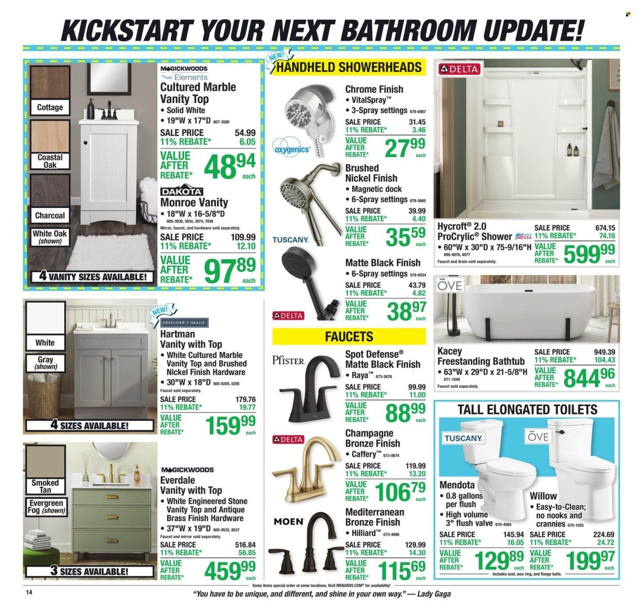 MENARDS ad - 11% Rebate* Sale