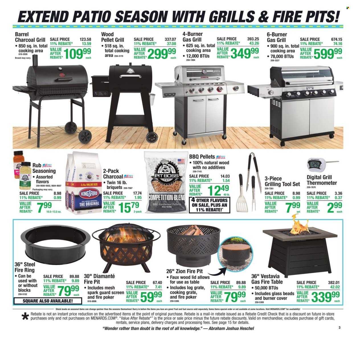 MENARDS ad - 11% Rebate* Sale