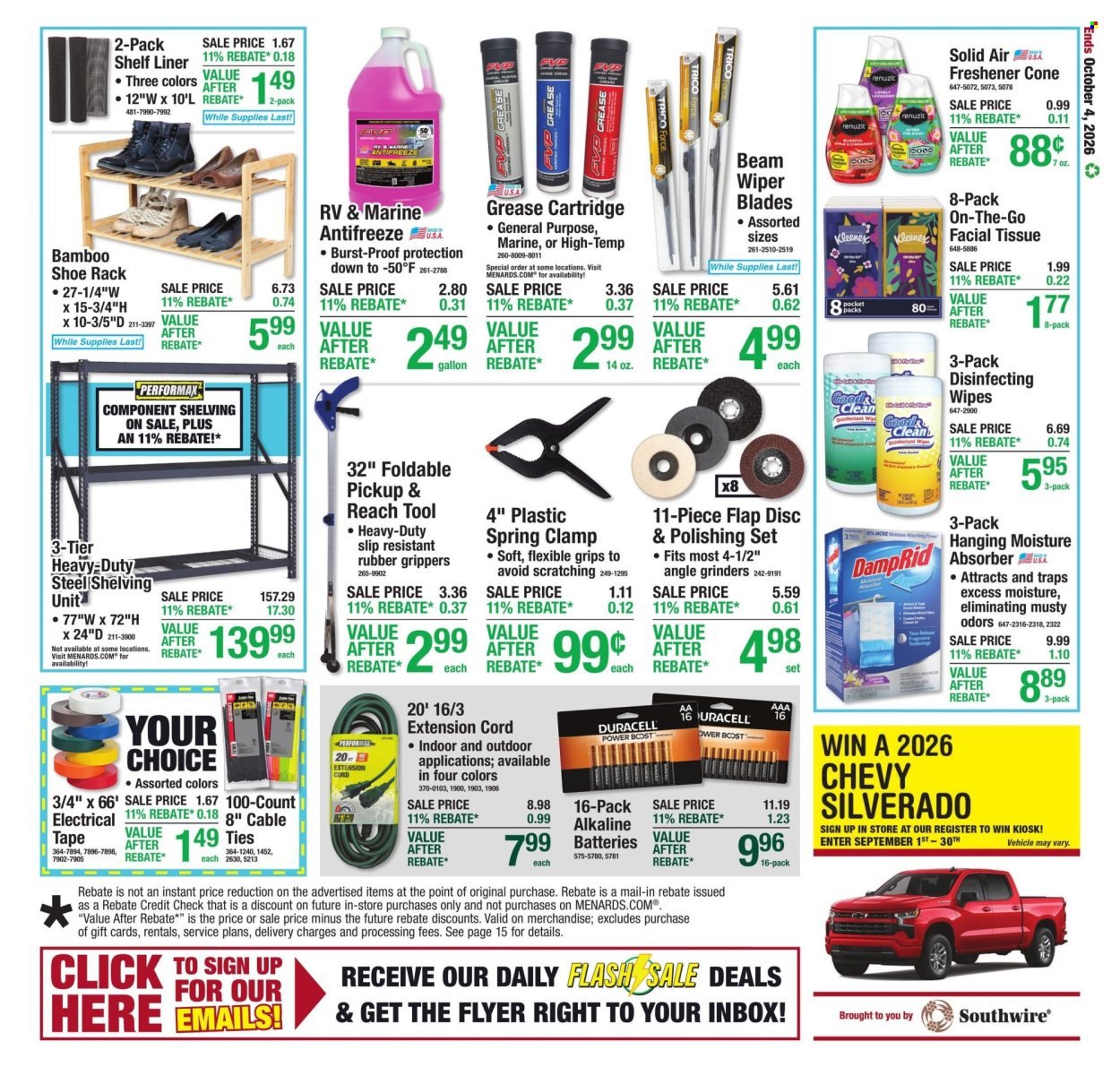 MENARDS ad - 11% Rebate* Sale