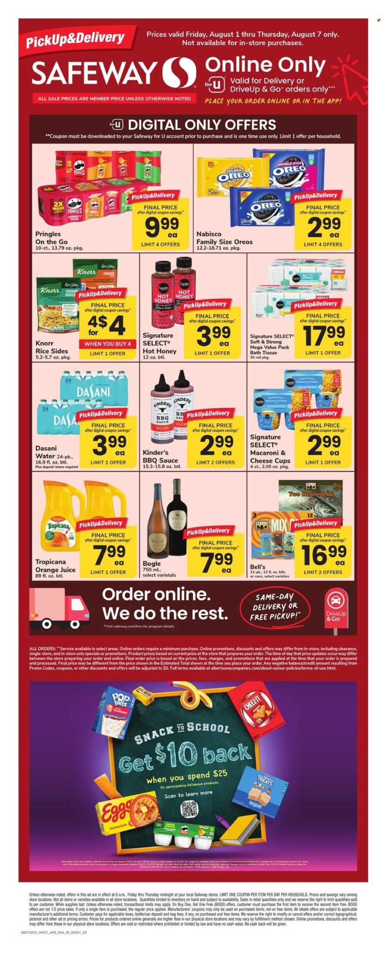 SAFEWAY ad - Bonus Online Savings (2025-08-01 - 2025-08-07) | 1