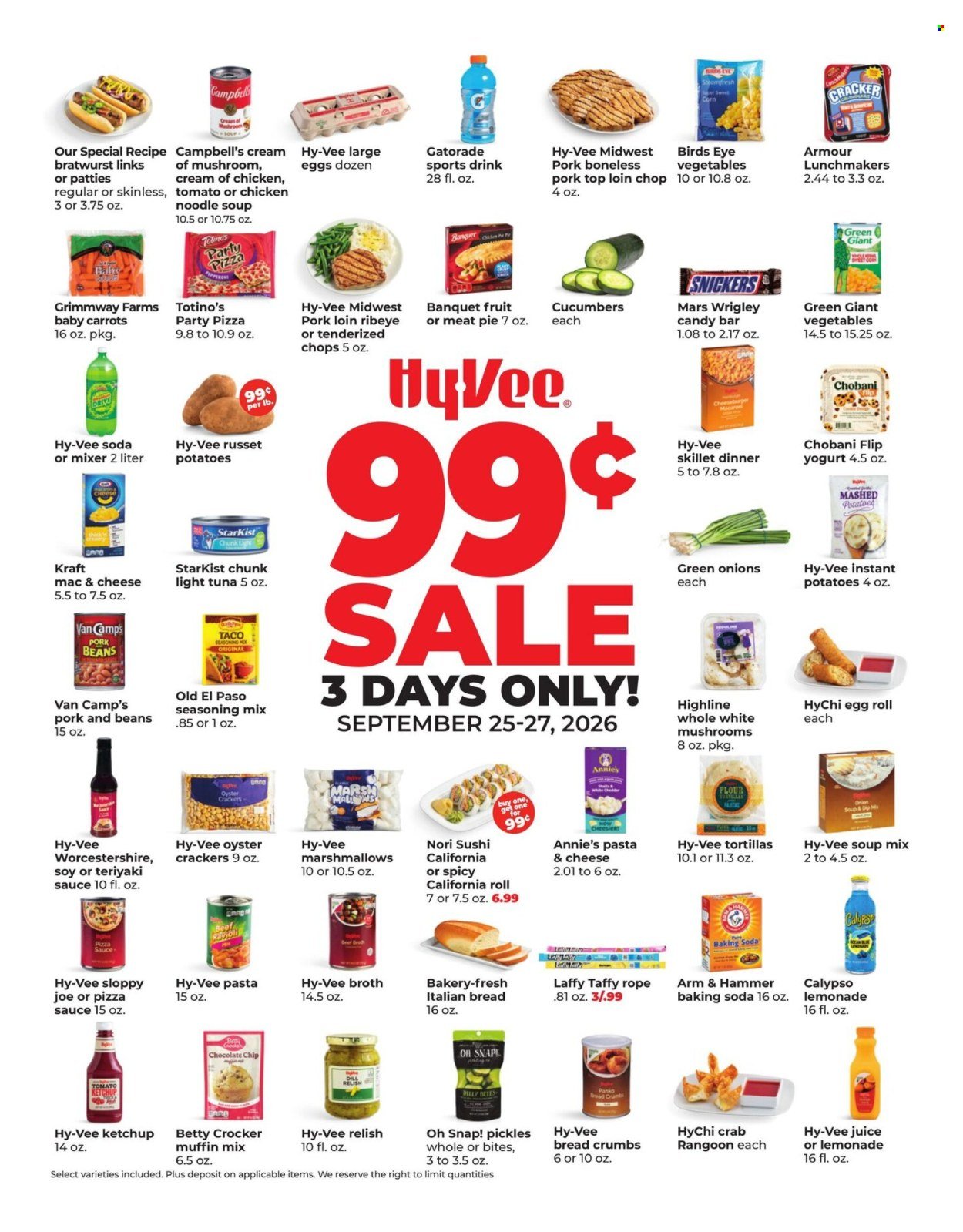 HY-VEE ad - 3 DAYS ONLY!